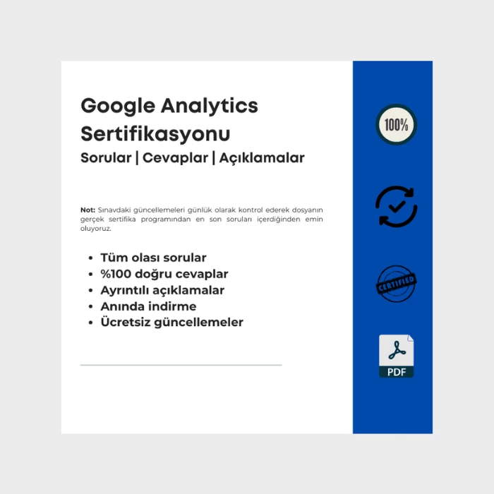 Cevapları içeren dosya Google Analytics Sertifikasyonu